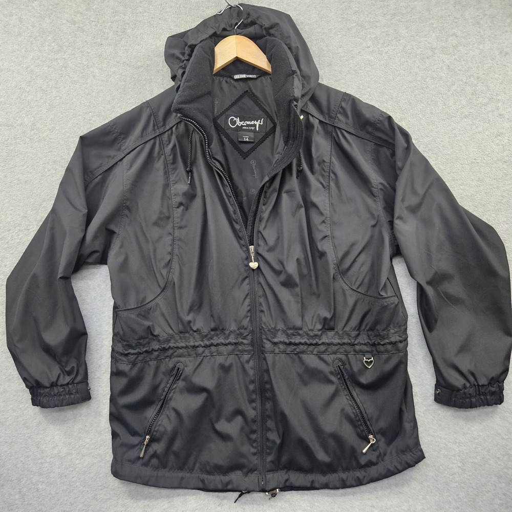 OBERMEYER Alpine Austin Womens Black Hooded Full Zip Jacket Coat Size 14 - Picture 6 of 16